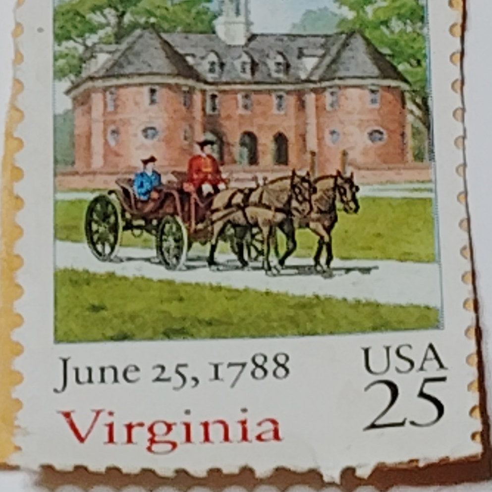 1988 Virginia Bicentennial 25 Cent USA Postage Stamp - Unused Scott #2345
