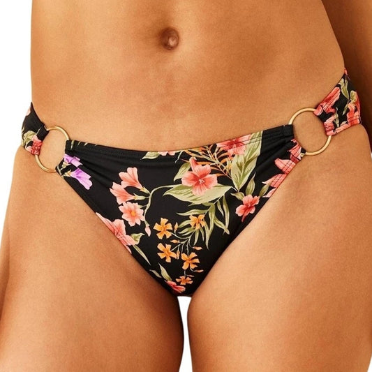 Shade & Shore Tropical Print Bikini Bottom Multi XS (0-2), Medium Coverage