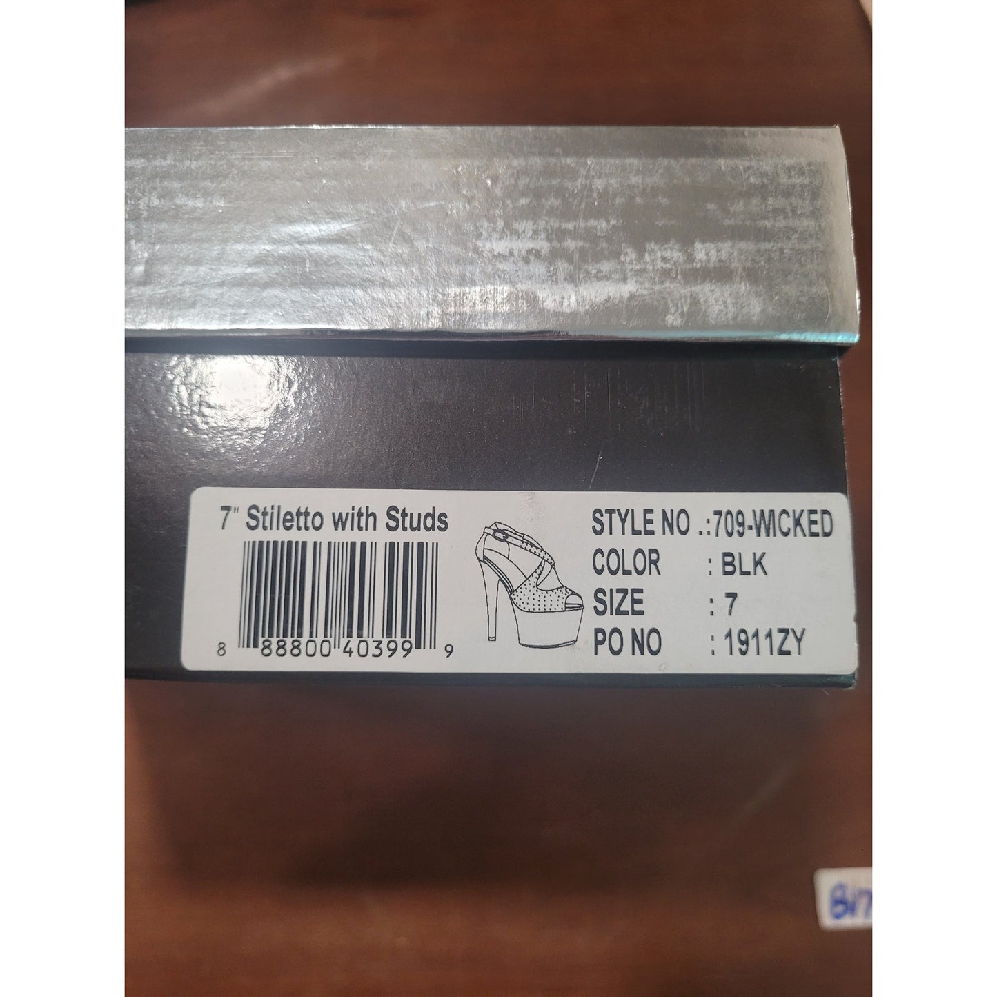 Ellie Shoes Women’s Black Platform Stiletto with Studs – 709-WICKED, Size 7