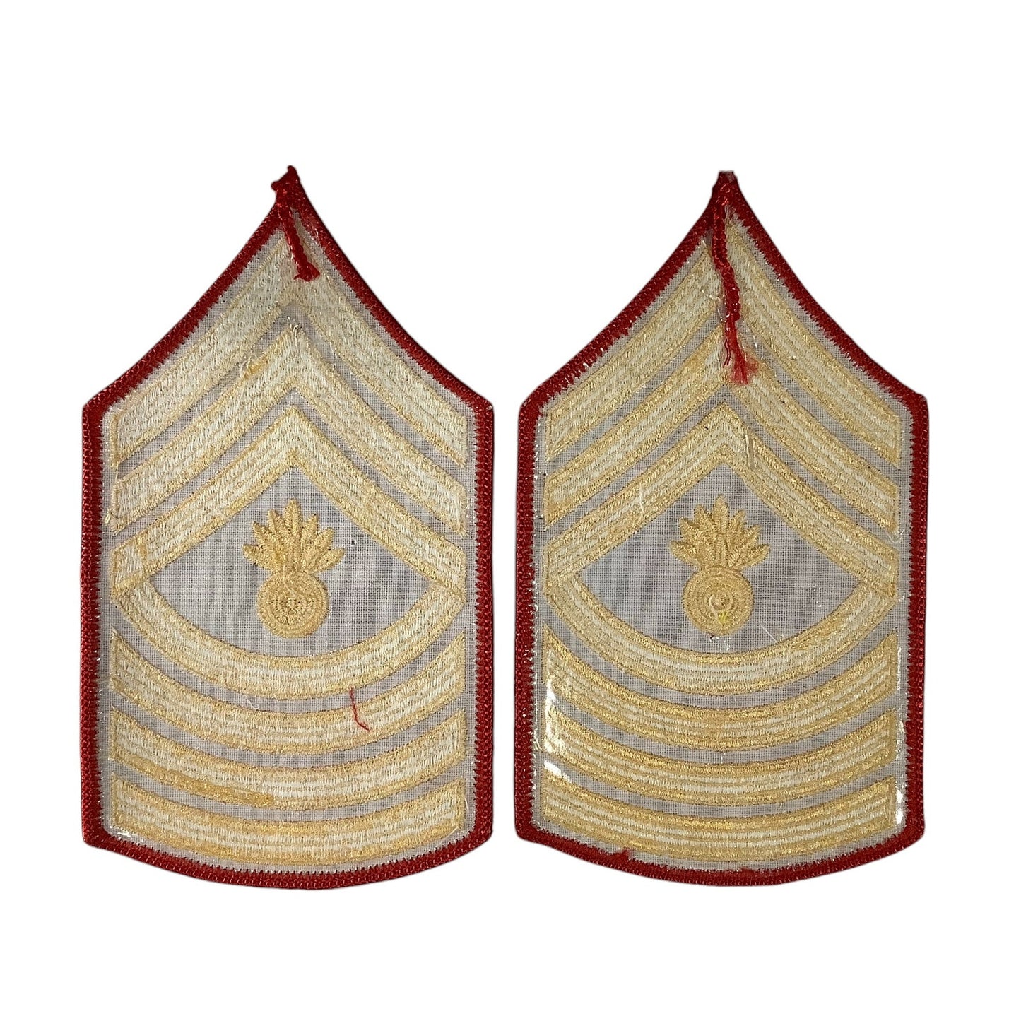 1 Set US Marine Corps Master Gunnery Sergeant, Gold/Red, 6-3/8"H x 3-5/8"W