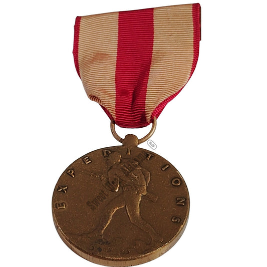 Marine Corps Expeditions Service Medal w/ Pinback, 1-3/8"D x 3"H Overall