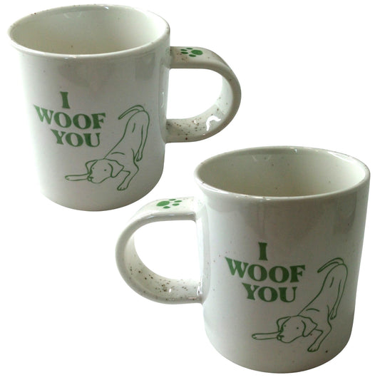 2‑PK 16oz Stoneware “I Woof You” Mugs – Room Essentials – White