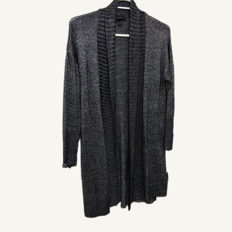 Lane Bryant +Size 14/16 Black Silver Open Front Cardigan Sweater Metallic Knit