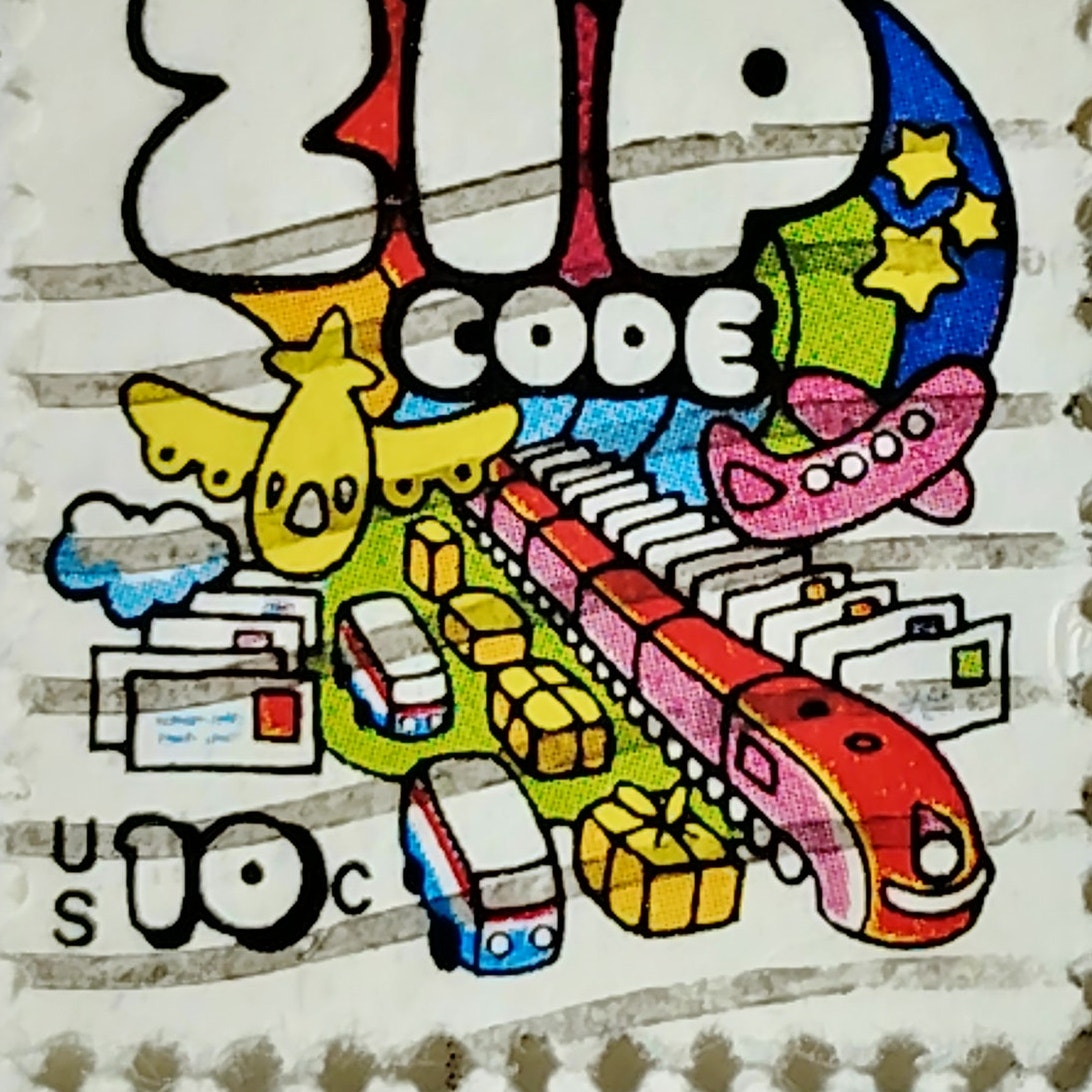 1974 US Postage Stamp Scott 1511 10c ZIP Code Used Pop Art Transportation