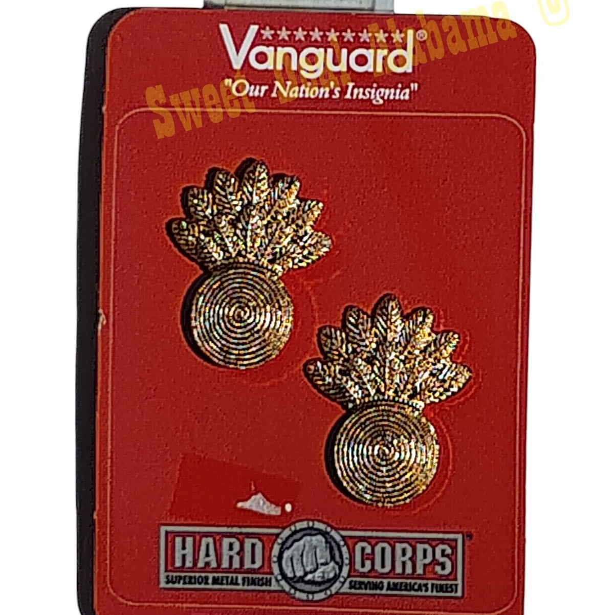 Vanguard Coat Device Pin Set: Gunner, 1-1/4"H x 1"W, Gold, Hat Pin