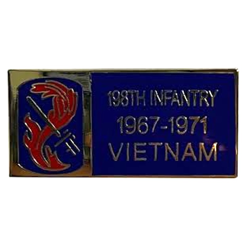 198th Infantry Brigade Vietnam (1967-1971) Novelty Hat Lapel Pin 1" × 1/2"