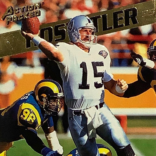 Jeff Hostetler, Raiders, NFL 1995 Pinnacle Monday Night Football Card 37, EX/NM