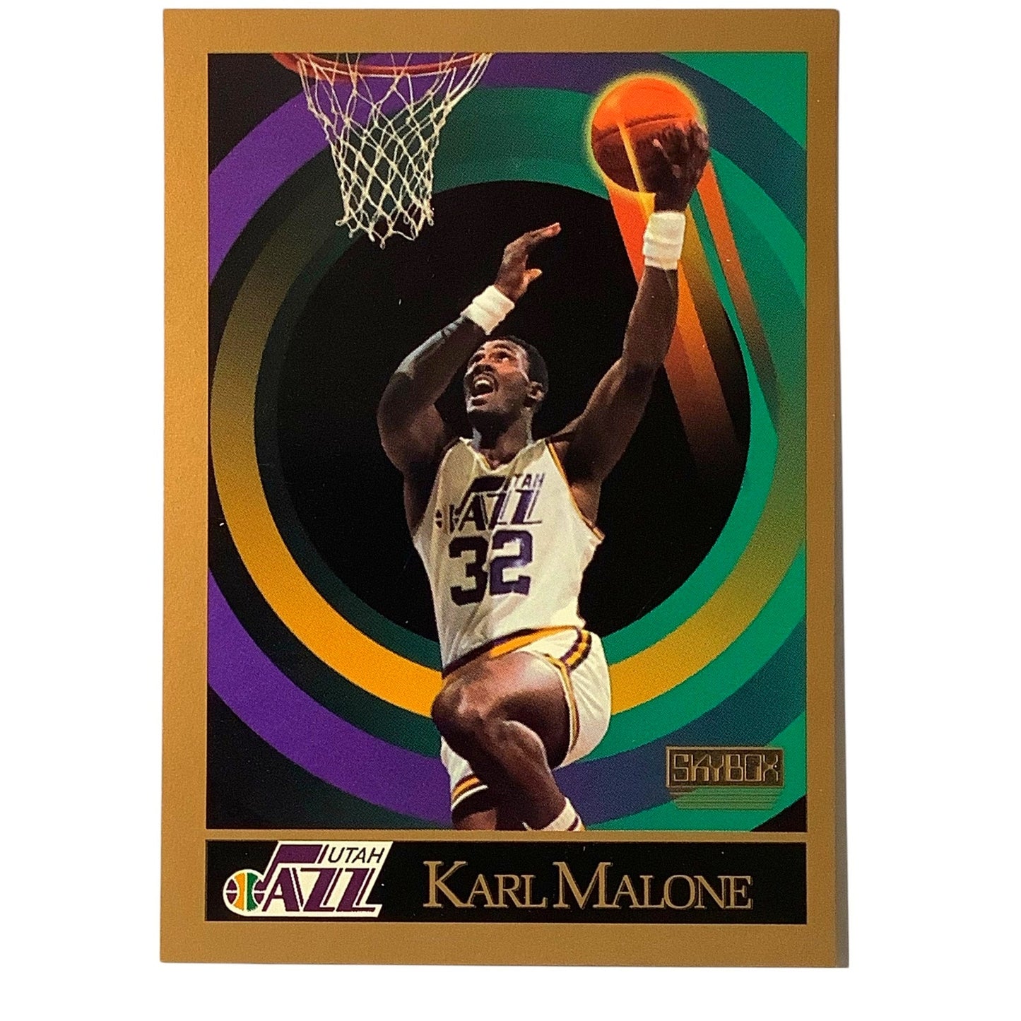 Karl Malone, Card #282, Utah Jazz, 1990 NBA Skybox NM+