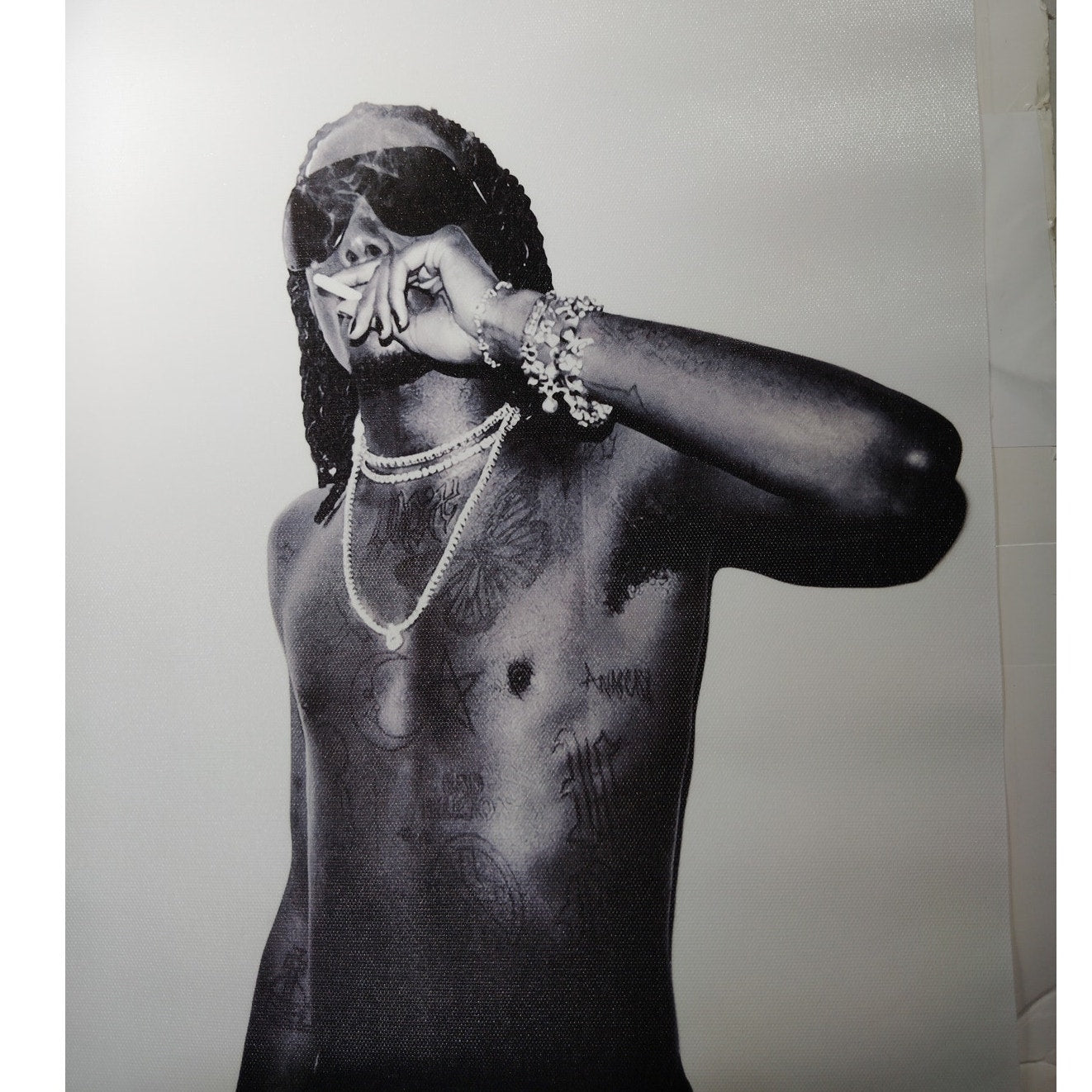 Playboi Carti Album Cover Canvas Print, Hip Hop Rap Music, Black/White Aesthetic, 12x16" Unframed