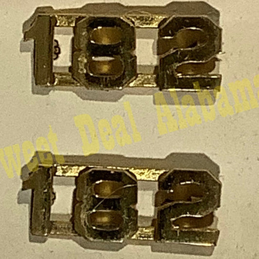Early/Mid 1900s Brass C-Clasp "182" Collar Device 3/8"H Hat / Lapel Pins Set