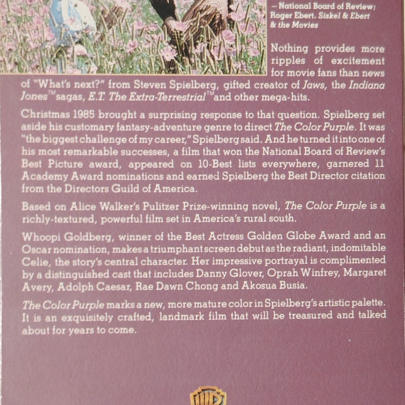The Color Purple VHS 1987 Danny Glover Whoopi Goldberg Drama