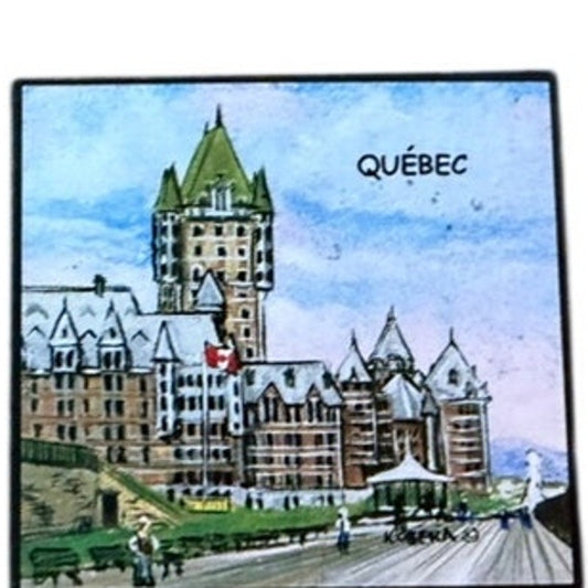 Vintage Quebec Le Château Frontenac Fridge Magnet Watercolor Illustration 2x2
