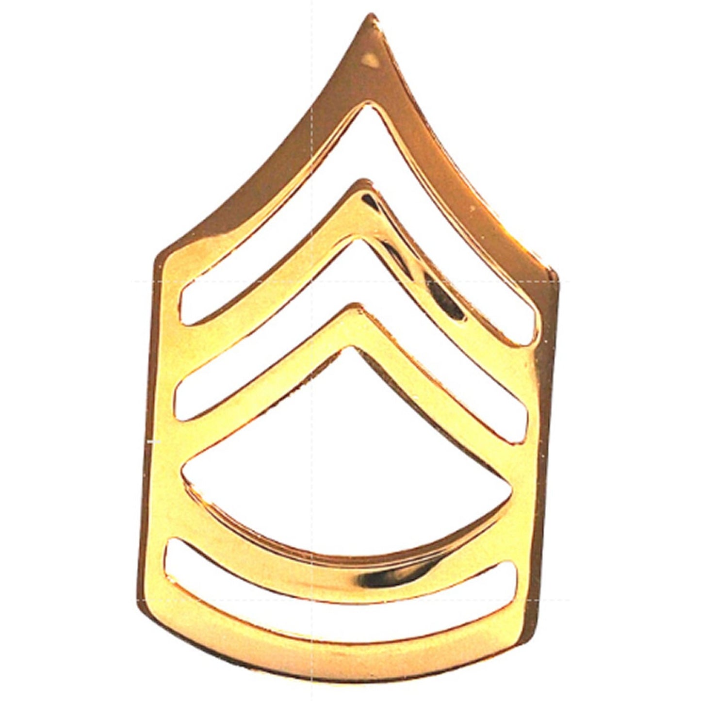 US Army SFC E‑7 Rank Novelty Hat Lapel Pin Set, Gold Tone 1‑3/8" × 13/16" 1 Pair