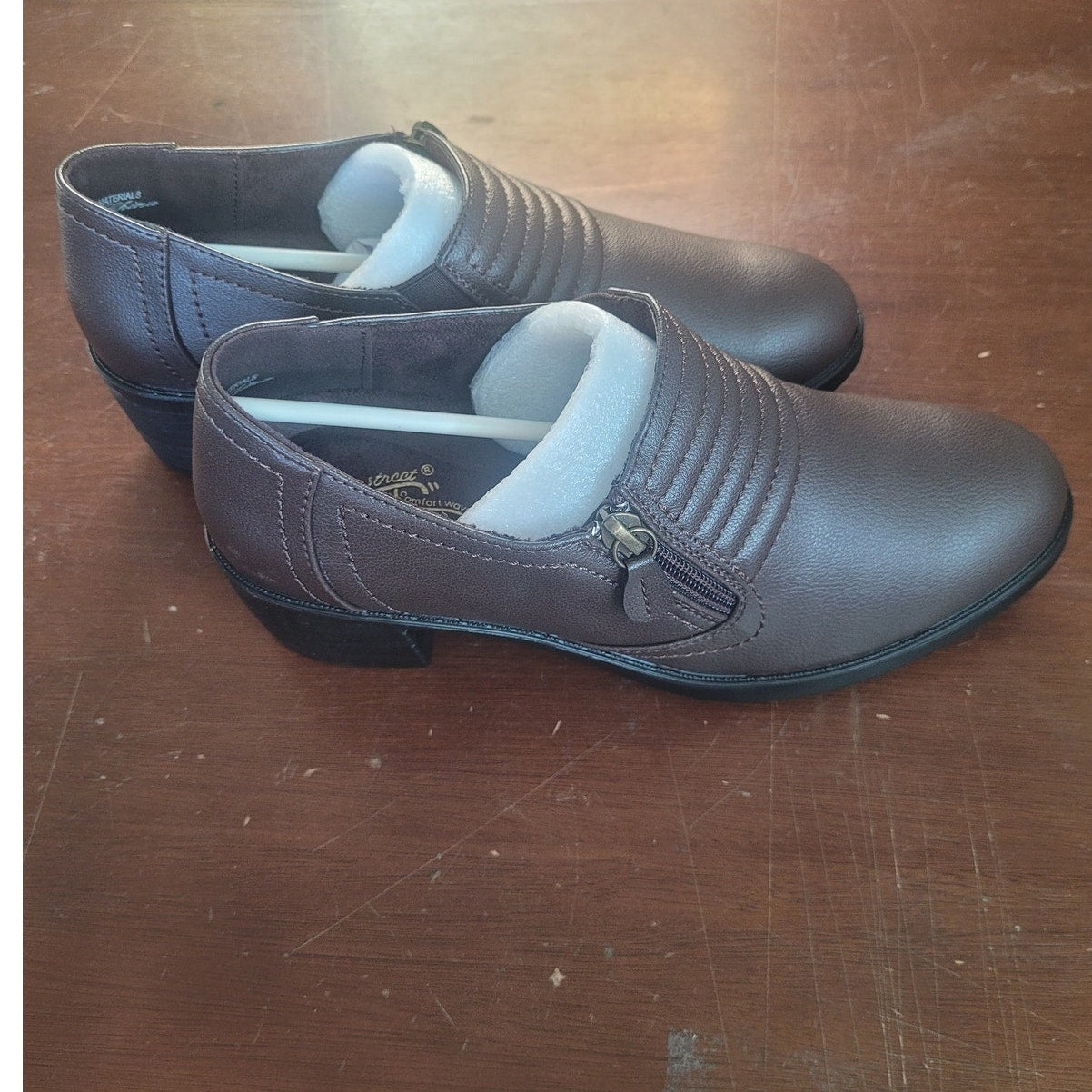 Easy Street Grove Bootie – Brown, Women’s 6.5 WW, Side Zip Comfort Ankle Boot