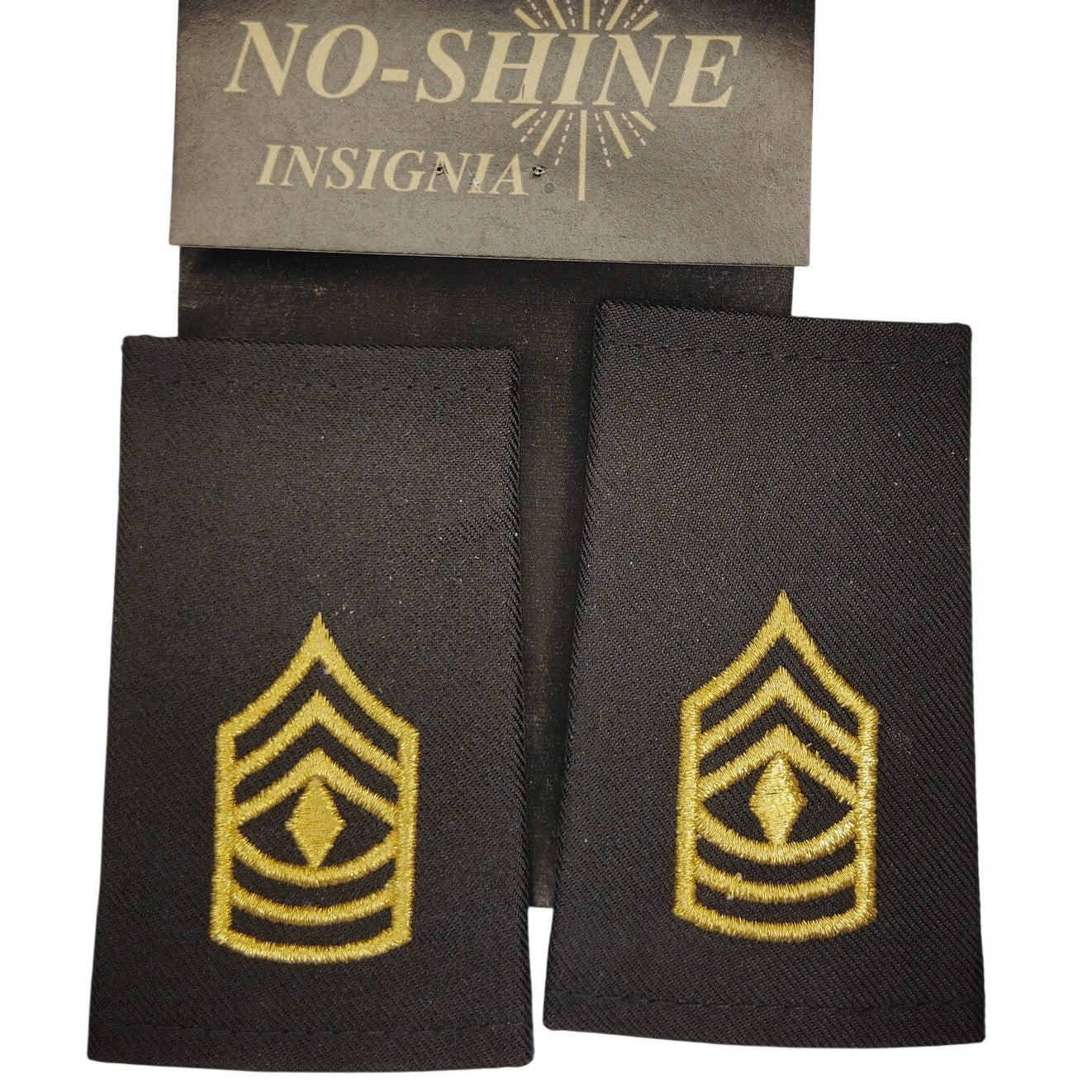 US Army First Sergeant E‑8 No‑Shine Shoulder Marks 4‑1/8" × 2‑1/8"