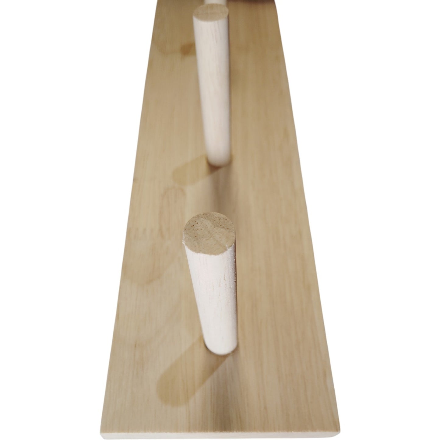 Two (2) Natural Wood Wall-Mounted Coat Rack – 4 Pegs – 13" x 3" x 3"