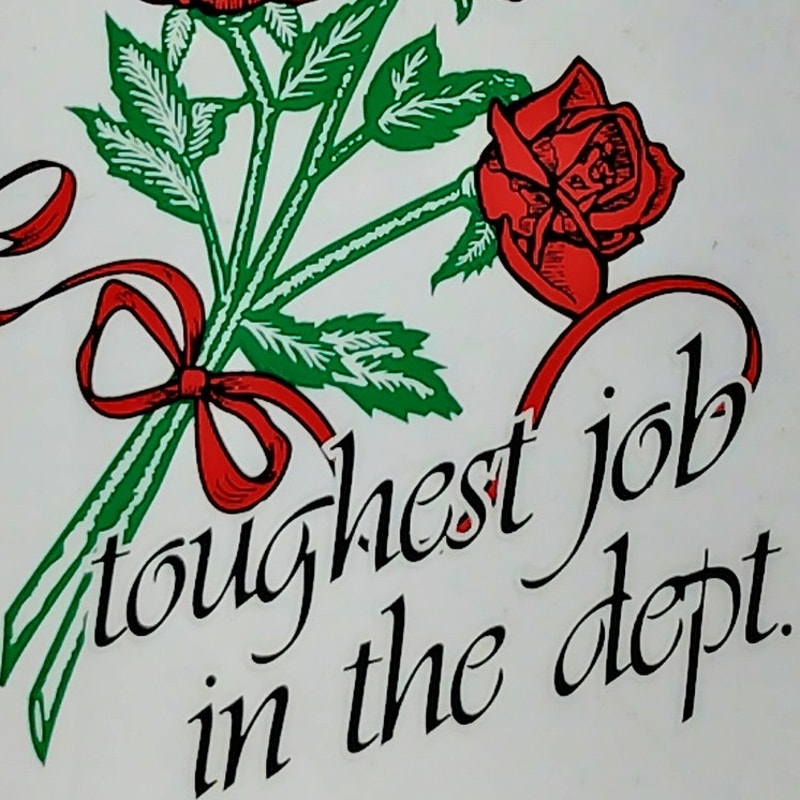 Fireman's Wife Decal – 3-1/4" x 4-1/4"  Mylar Vinyl, “Toughest Job in the Dept”