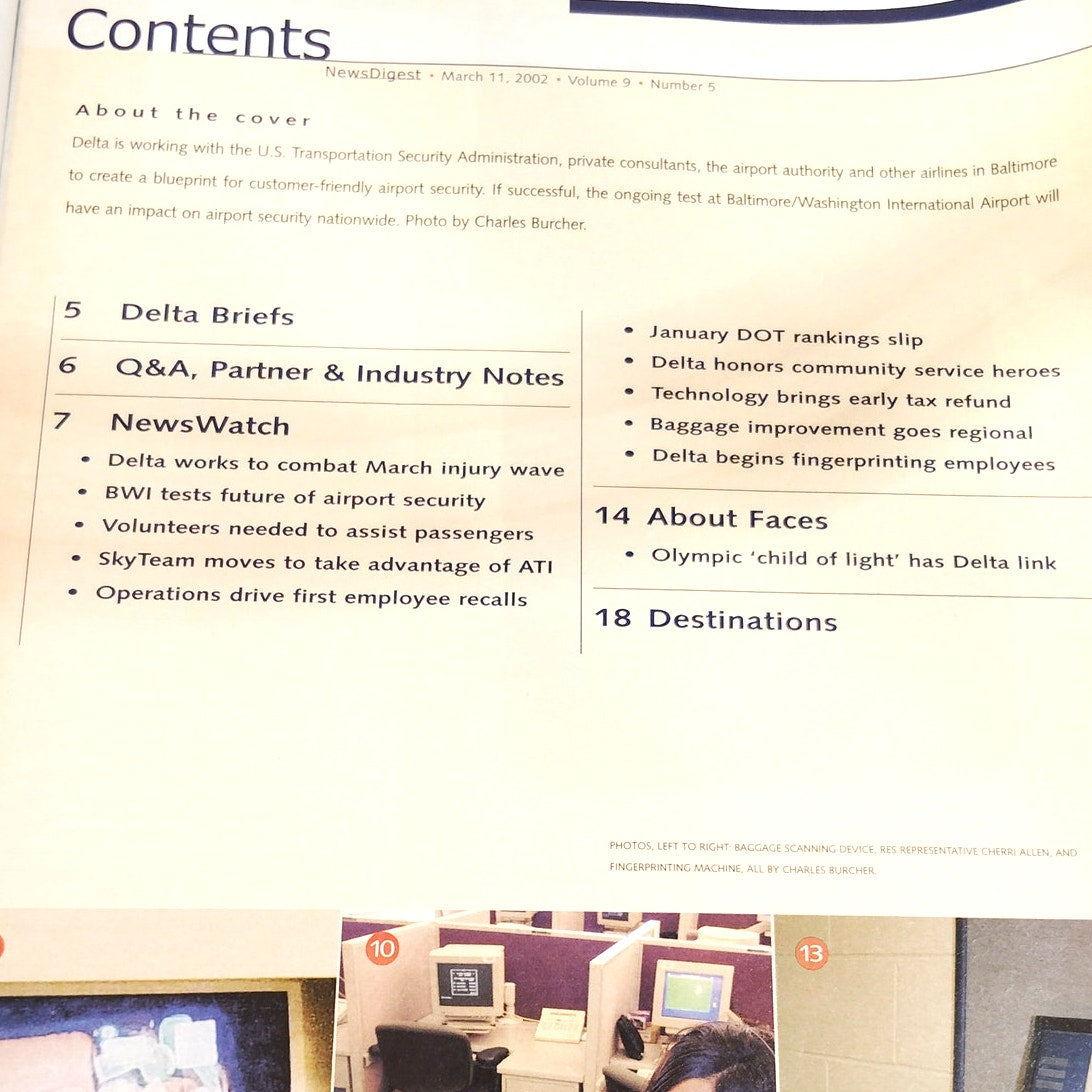 Delta News Digest March 11, 2002 - Airport Security Focus Magazine