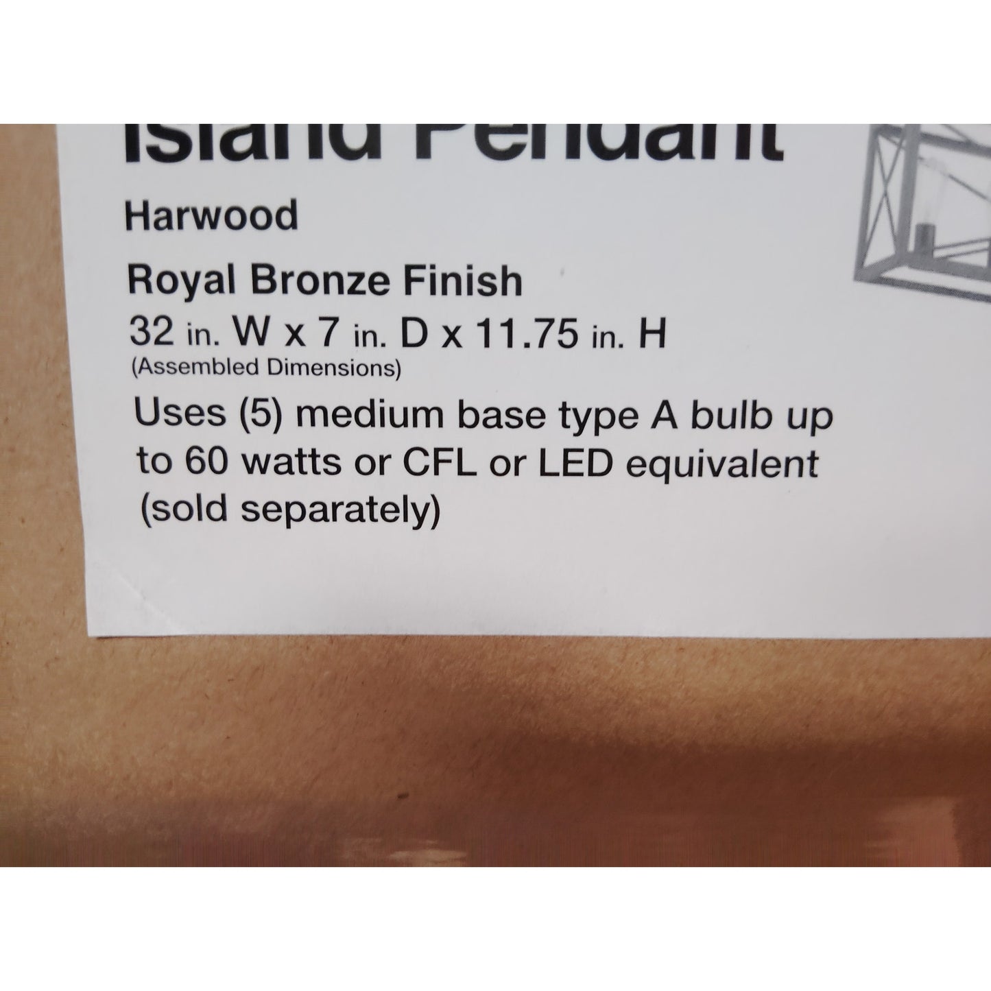 Home Decorators Harwood 60-Watt 5-Light Royal Bronze Pendant with Cage Shade