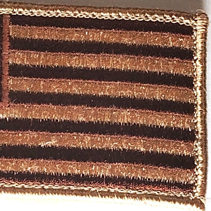 US Flag Patch Standard Orientation Subdued Coyote Brown Tactical Hook Back 3x2