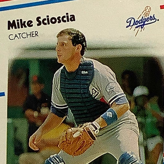 Mike Scioscia, Los Angeles Dodgers, MLB, 1988 Fleer Card 524, EX/NM