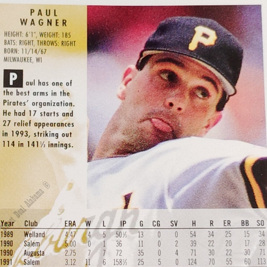 Paul Wagner, Pittsburgh Pirates, #623, 1994 Fleer Baseball Collector's Card