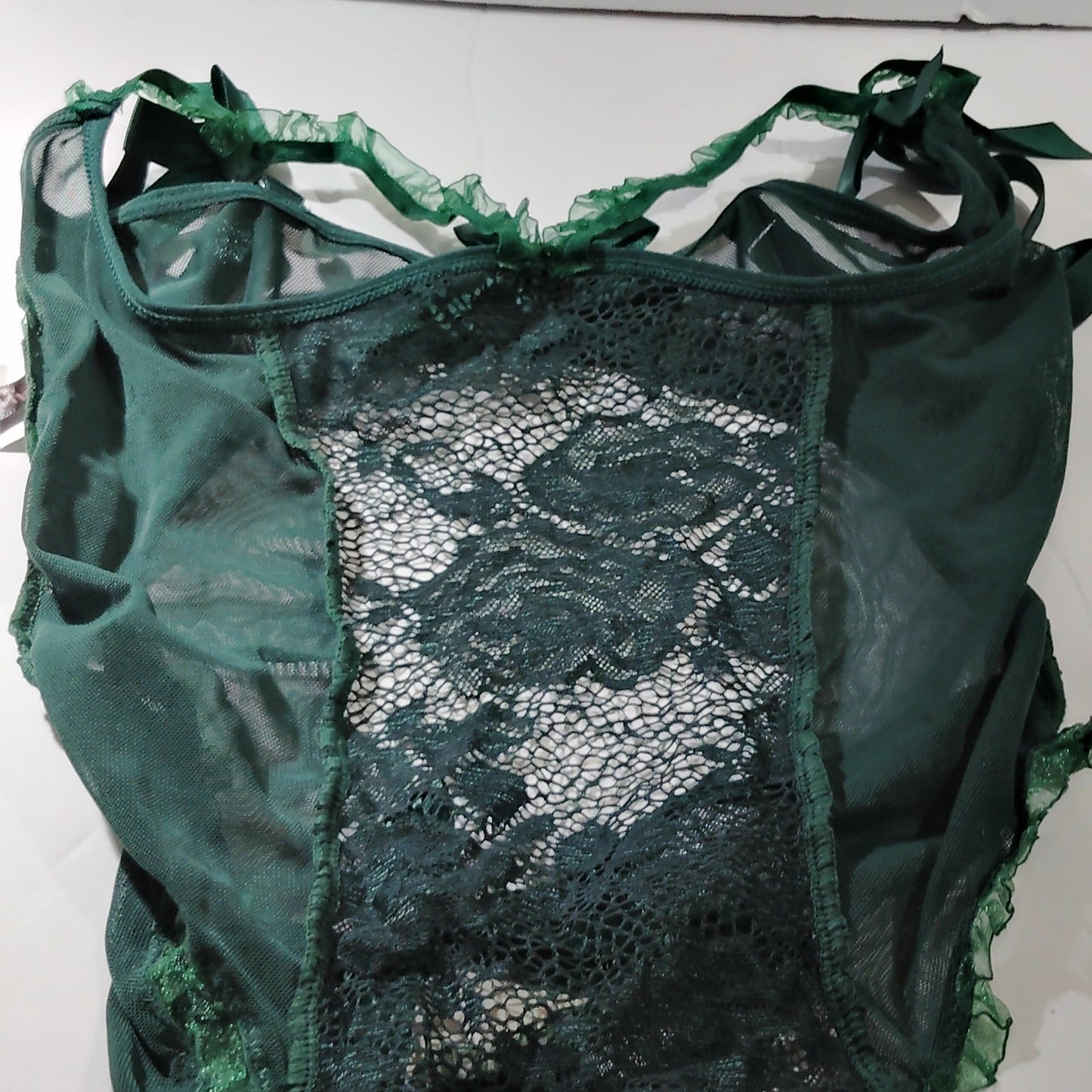Avidlove Women’s Lace Deep‑V Bodysuit Teddy – Emerald Green – Small – NWOT
