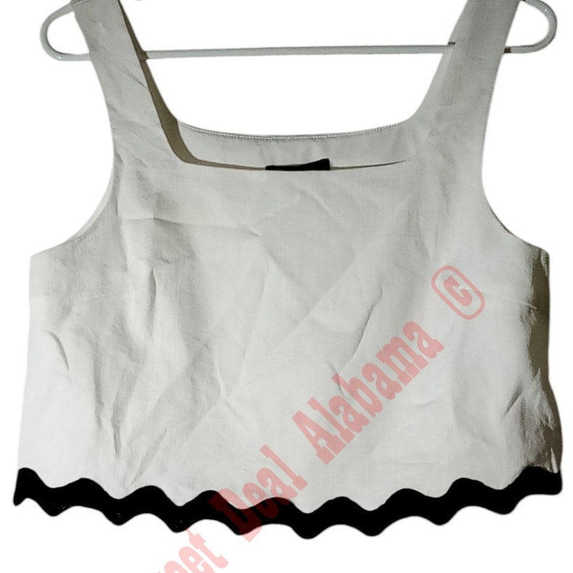 Summer Beach Top or Casual Sleeveless Cropped Tank Top, Size S