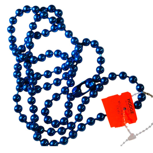6.5mm Oversized Military Dog Tag Chain Blue w/ Blue Connector 38" Length