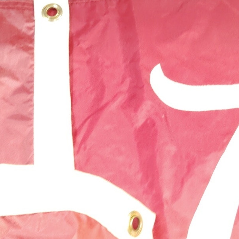 University of Alabama Crimson Flag - 34" x 22.5" - Sewn Iconic "A" - Canvas Header w/ Brass Grommets