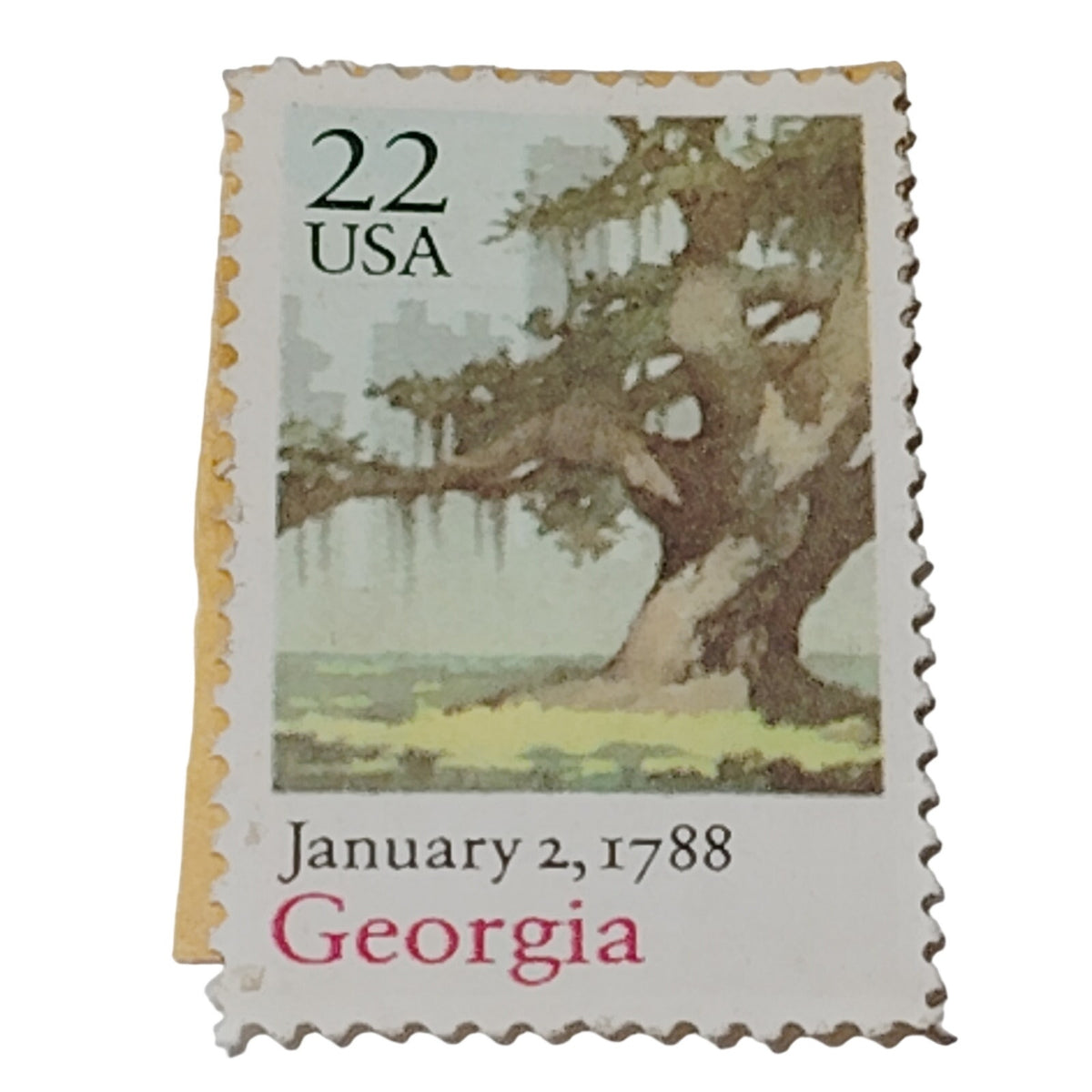 1988 Georgia Statehood 22 Cent USPS Stamp Scott 2339 - Unused with Imperfections
