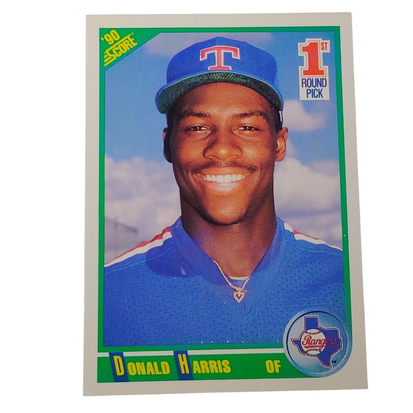 1990 Score Donald Harris #661 Texas Rangers 1st Round Pick OF Baseball Card NM