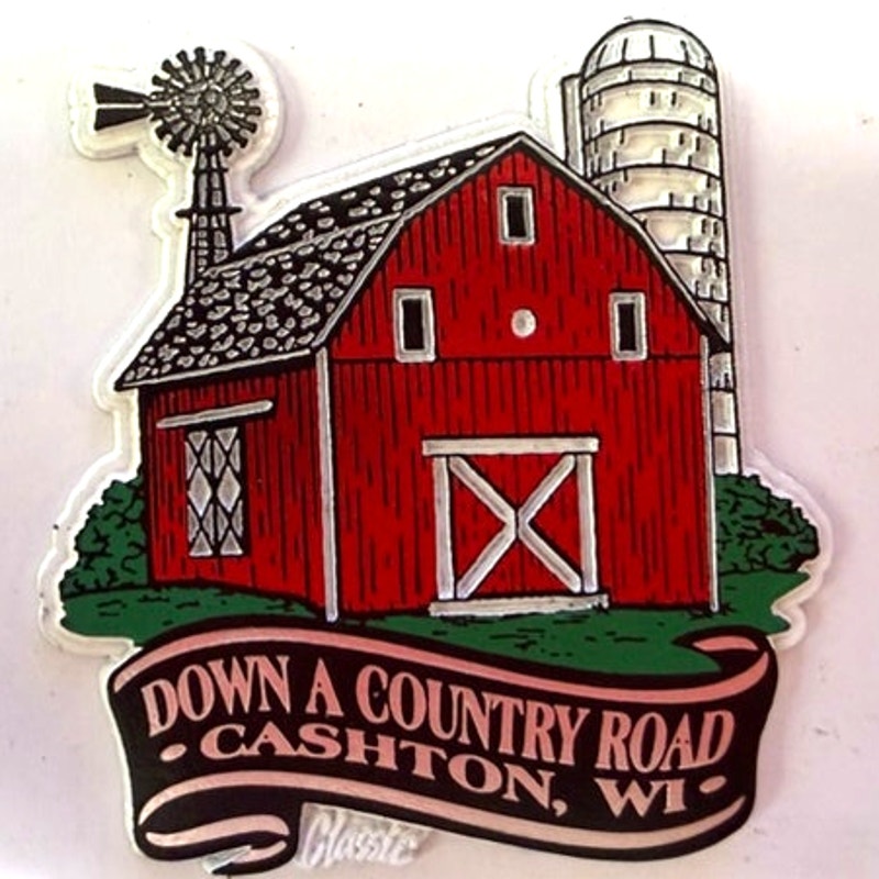 Down A Country Road Amish Wisconsin 3‑D Rubber Magnet 2‑3/4" × 2‑3/4"