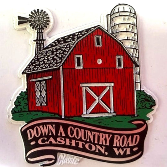 Down A Country Road Amish Wisconsin 3‑D Rubber Magnet 2‑3/4" × 2‑3/4"