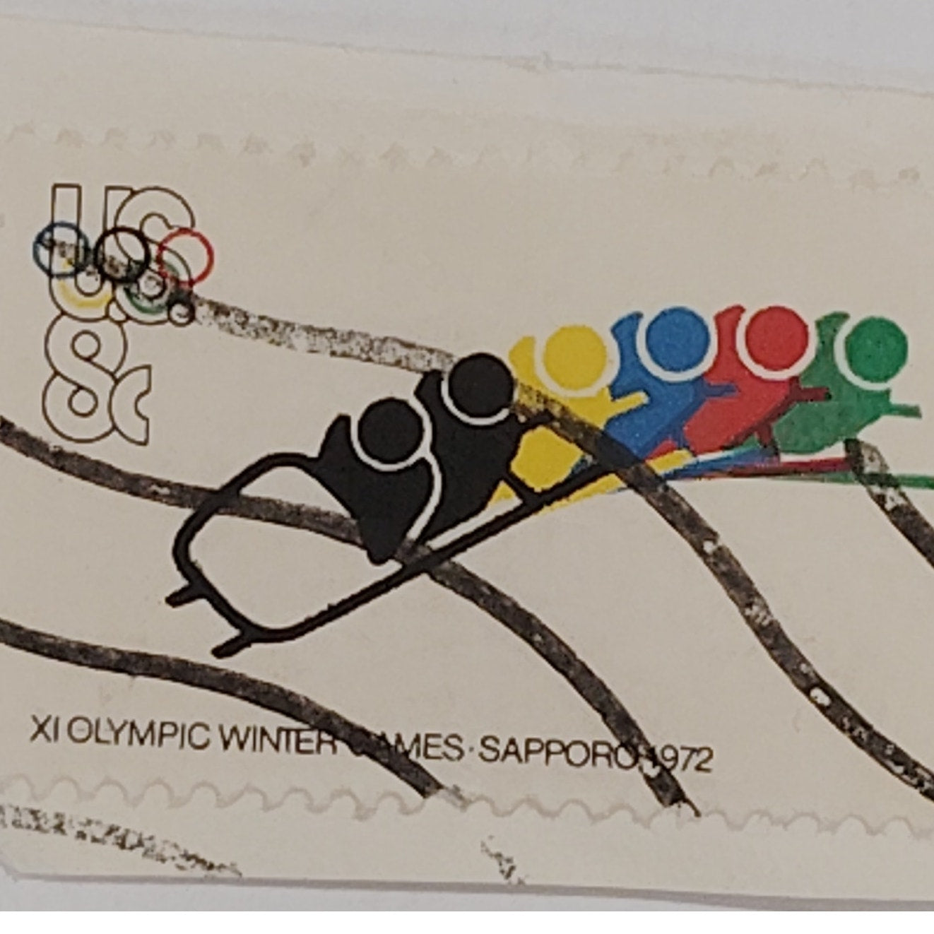 1972 Sapporo Olympics Stamps – 8¢ – Lot of 2 Used – Scott #1461, Vintage