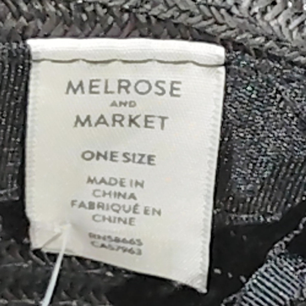 Melrose & Market Boater Hat – Black Wide‑Brim Sun Hat w/ Chin Strap