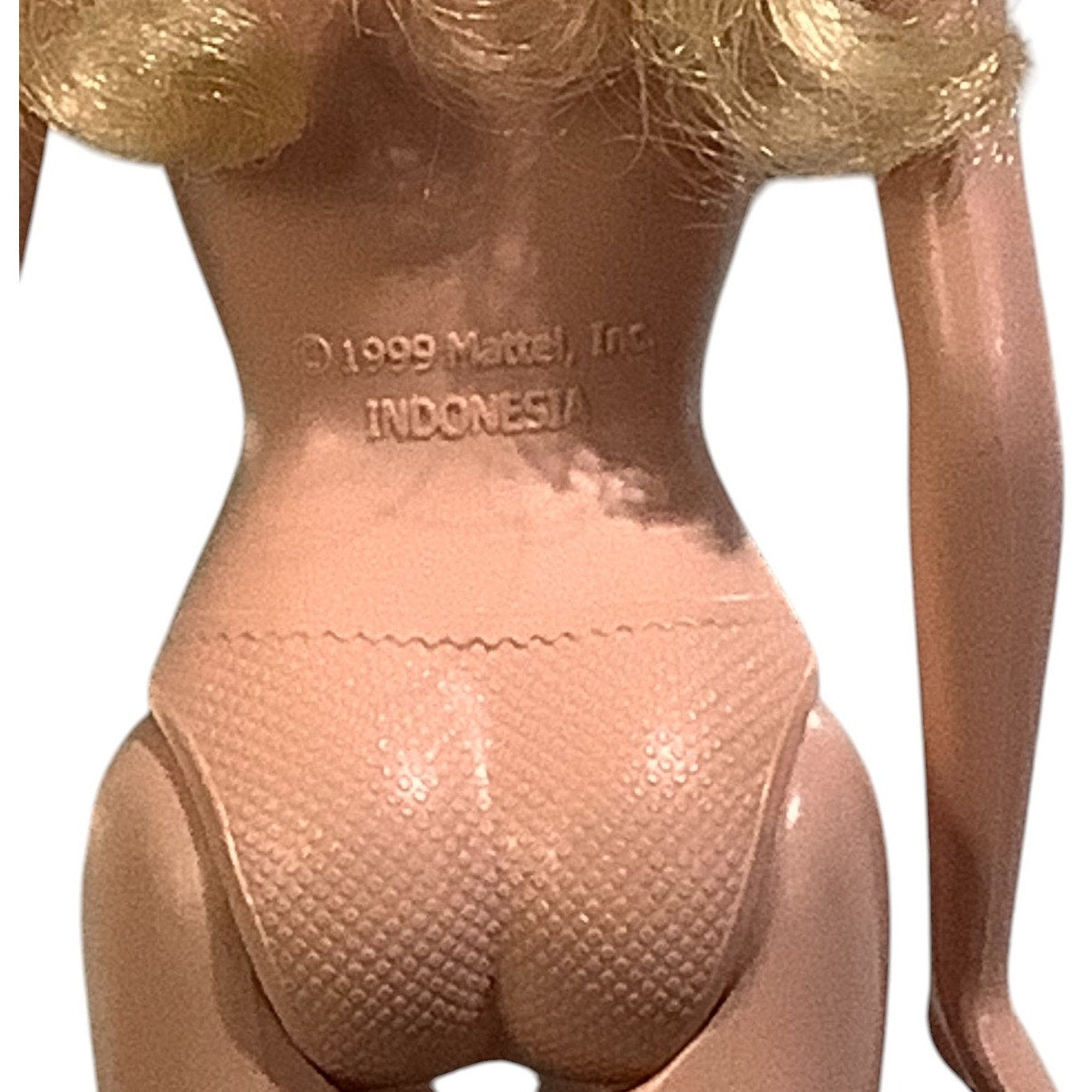 11.5" Barbie Doll Head (1998) & Body (1999), Beaded Necklace, Pink Stud Earrings