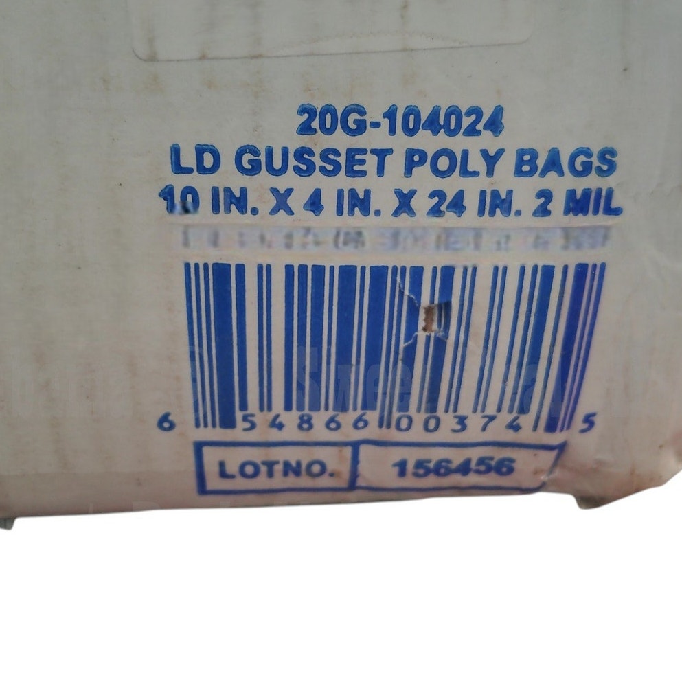 Gusseted Poly Bags 10"x4"x24" – 2 MIL LDPE, 200 Count, Clear Packaging Bags