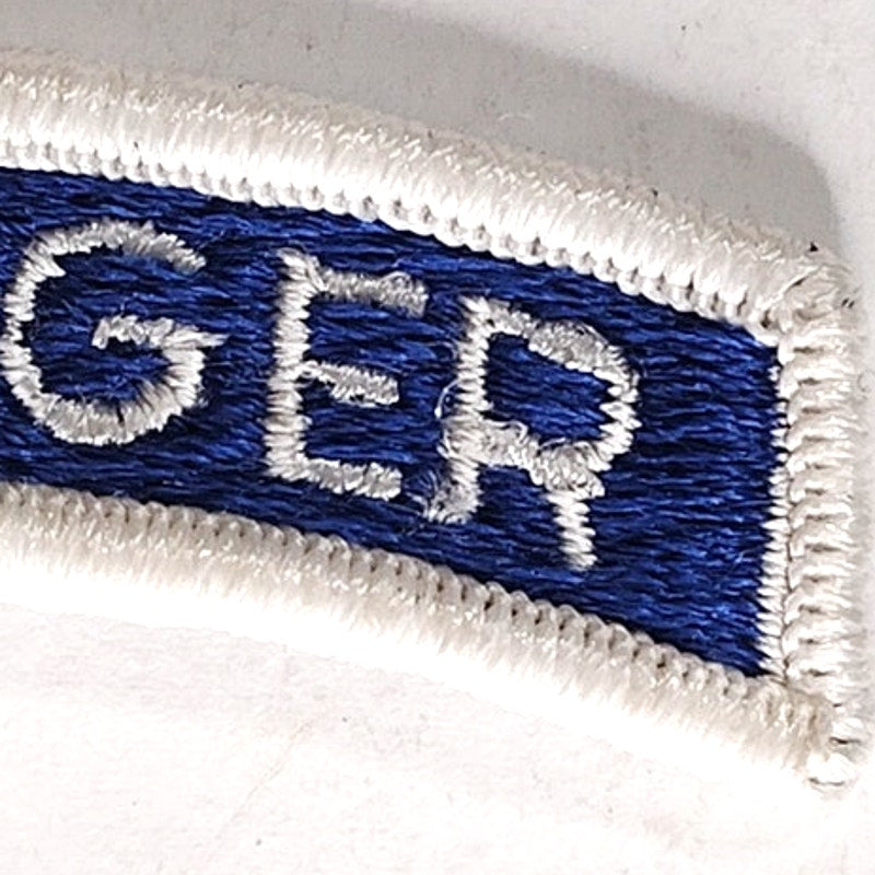US Army Ranger Tab Blue White 2‑3/8" × 7/8" Sew‑On
