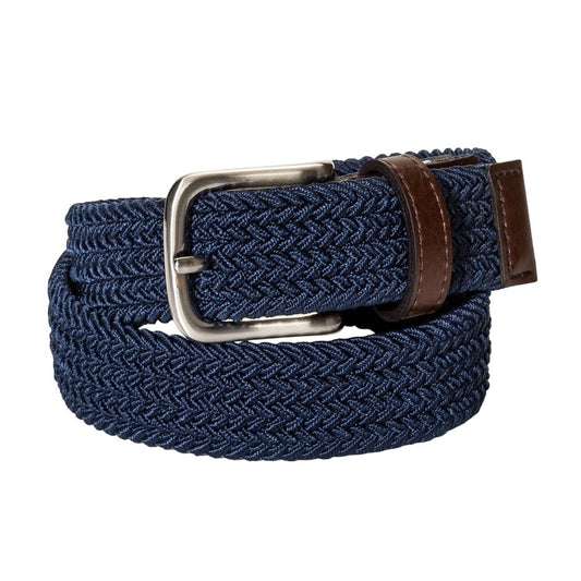Cat & Jack Boys' Stretch Webbed Belt – Navy – Size L – Adjustable Fit