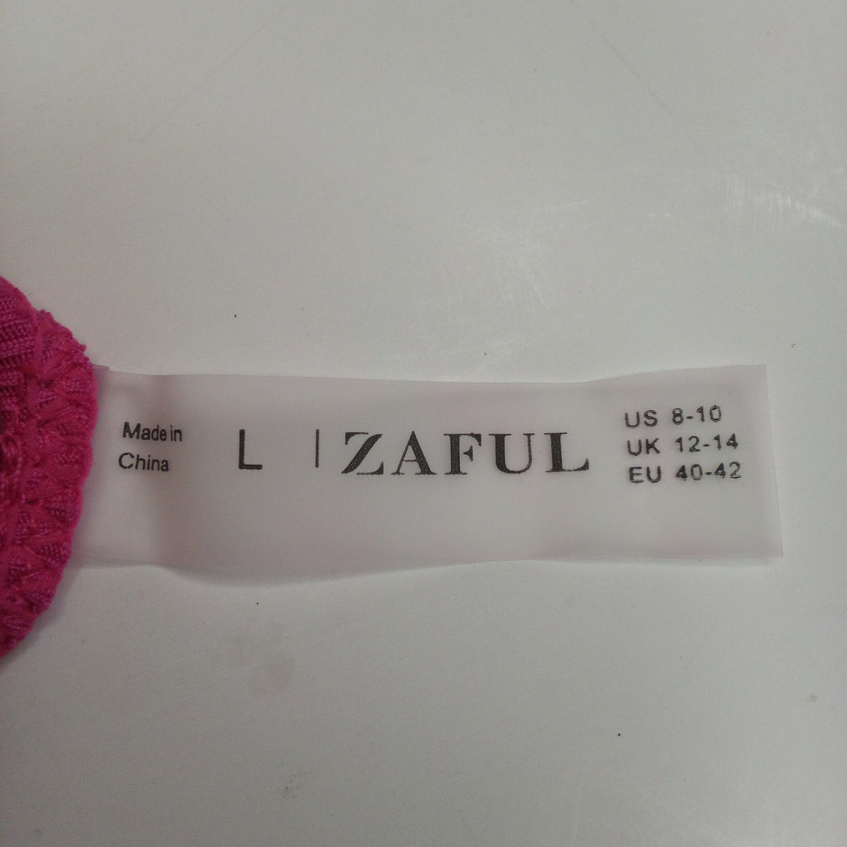 Zaful Pink Ribbed Tie Side Bikini Bottoms L - New Without Tags Swimwear