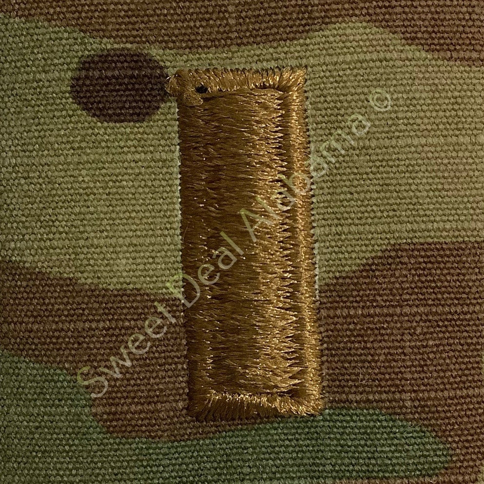 U.S. Army 2nd Lieutenant (O-1) OCP Rank Slip-On Insignia, Multi-Camo, 2" x 1.75"