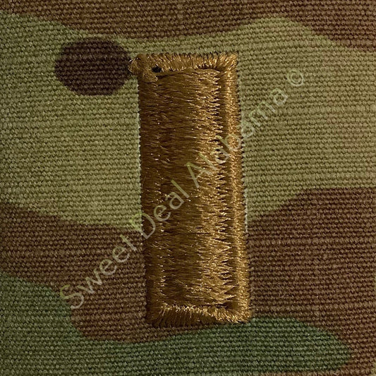 U.S. Army 2nd Lieutenant (O-1) OCP Rank Slip-On Insignia, Multi-Camo, 2" x 1.75"