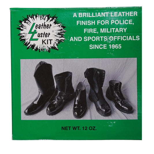 Leather Luster Hi Gloss BLACK Brilliant Leather Finish 12oz Includes Finish, Wool Pad & Instructions