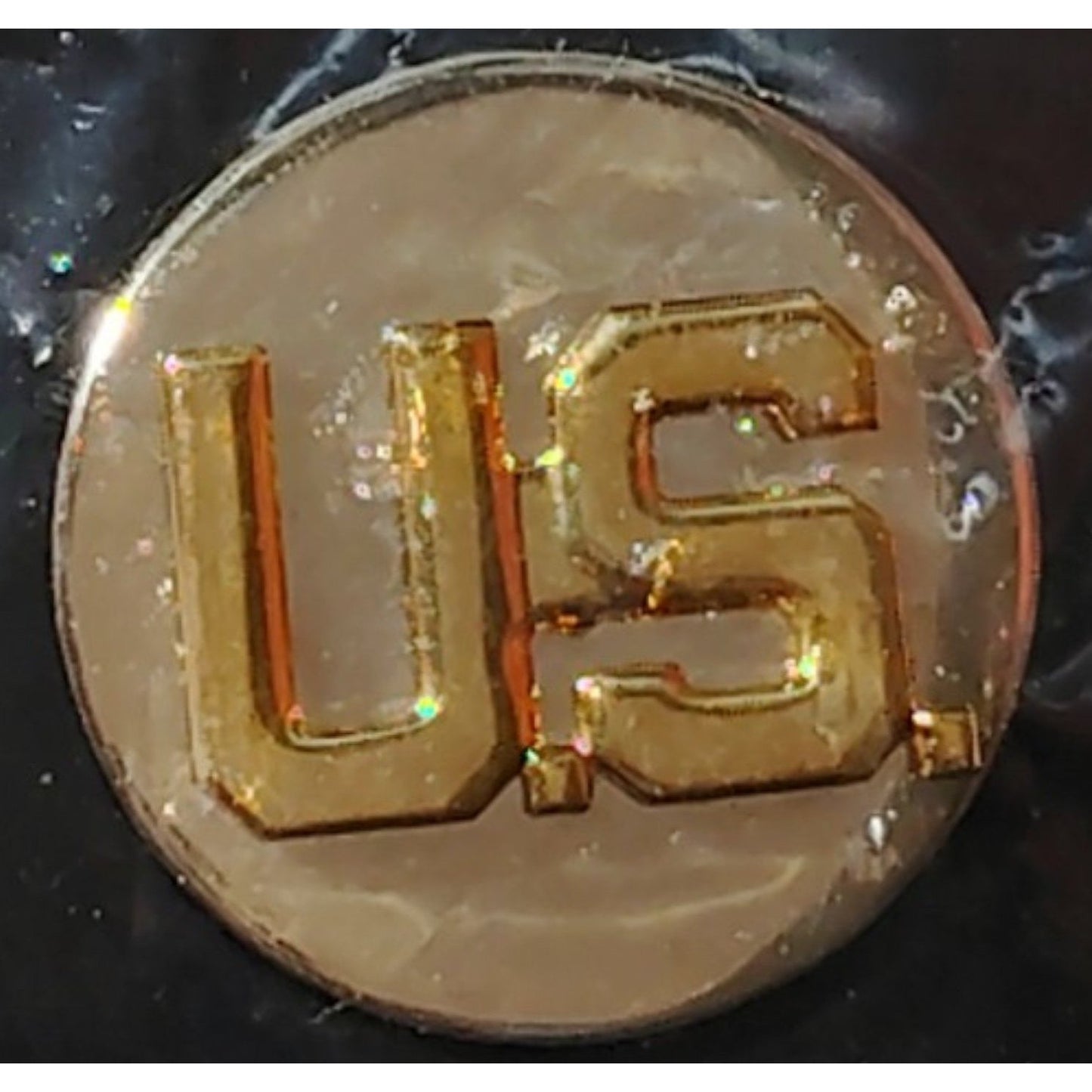 Enlisted Collar Device Pin Set: U.S. & Adjutant General Discs, 1"D, Gold, NIP