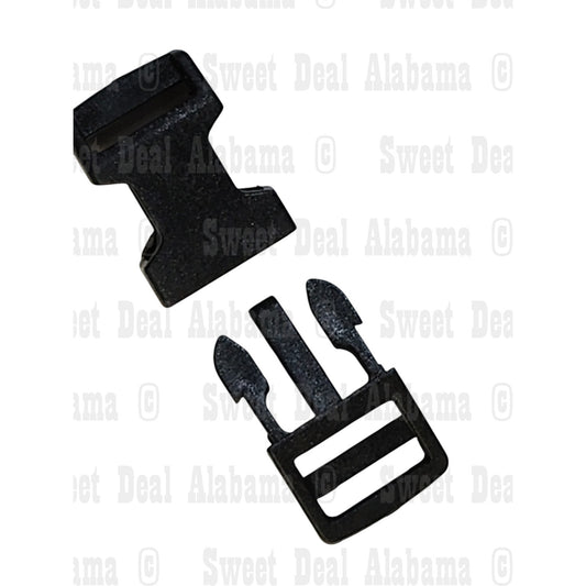 3/4" Domed Buckle Blk Plastic Replacement Clip, Military Webbing Strap Hardware