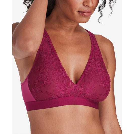 Bali Comfort Revolutionize Wireless Plunge Bralette – Deep Cerise – Large