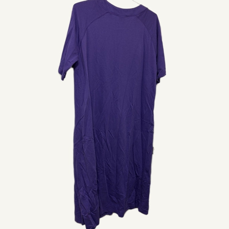 Lane Bryant Women's Purple Knit Zipper Nightgown Lounge Dress M Cotton Blend