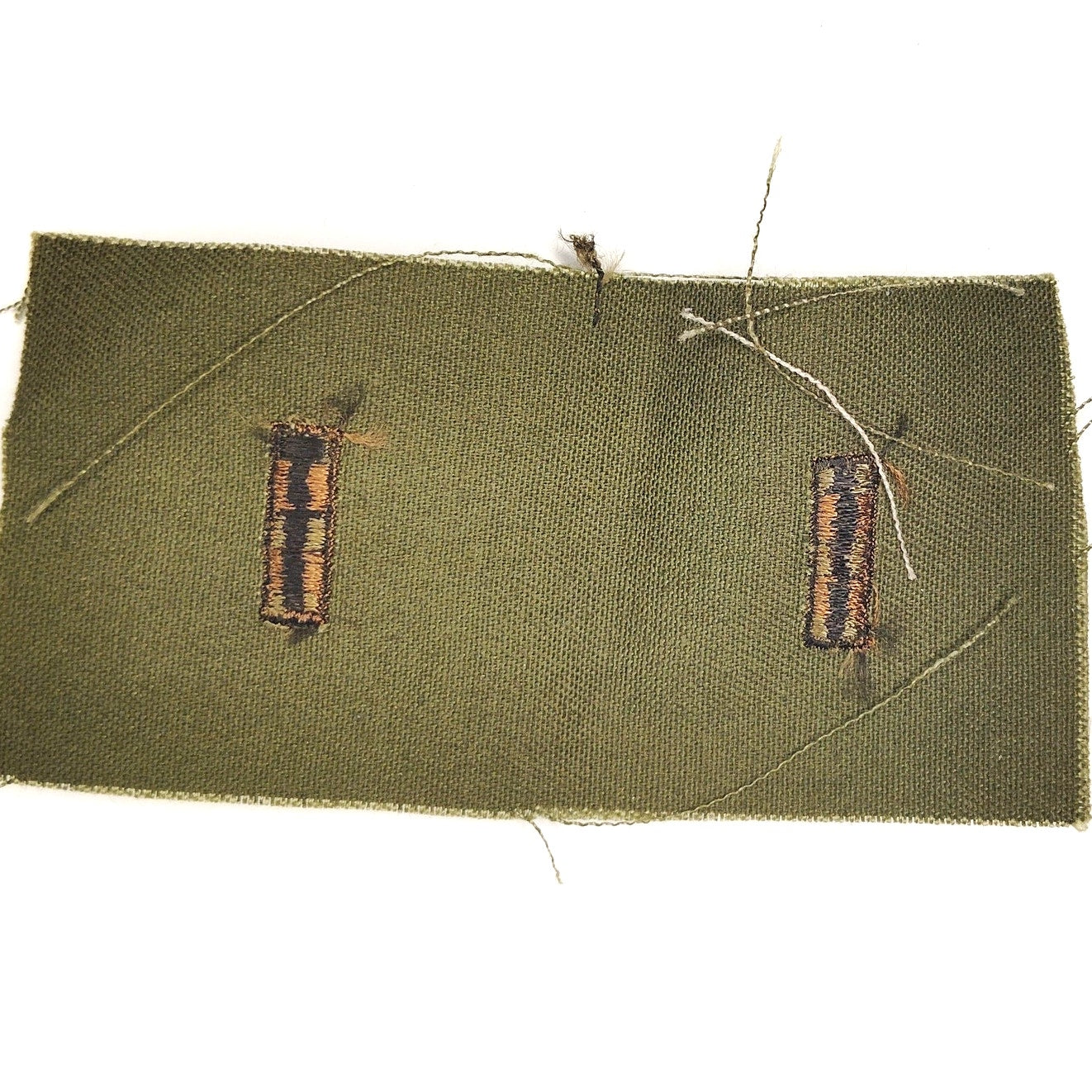US Army CW2 W‑2 Rank Patch Subdued ODG 4" × 2" Raw‑Edge Vietnam BDU Vintage