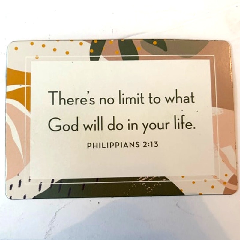 Christian Scripture Fridge Magnet Philippians 2:13 Modern Botanical Design 4x2.75